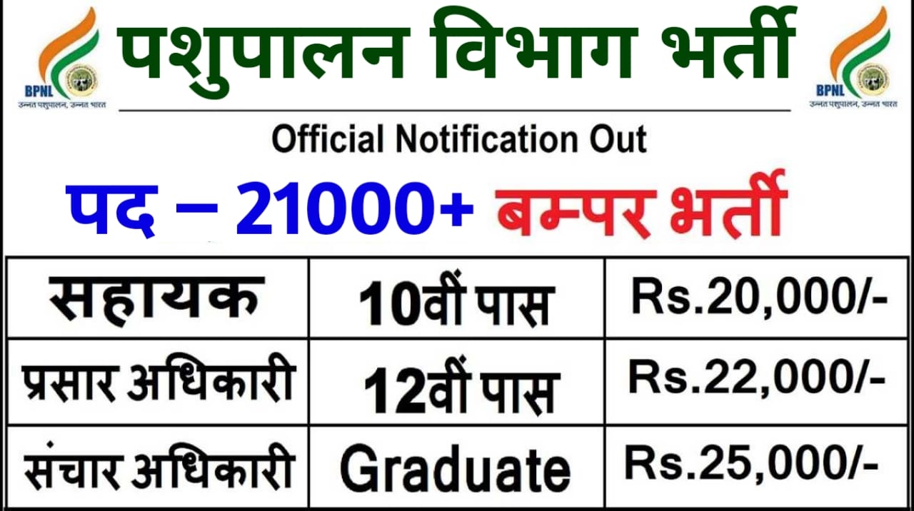 Pashupalan Vibhag Vacancy 2024