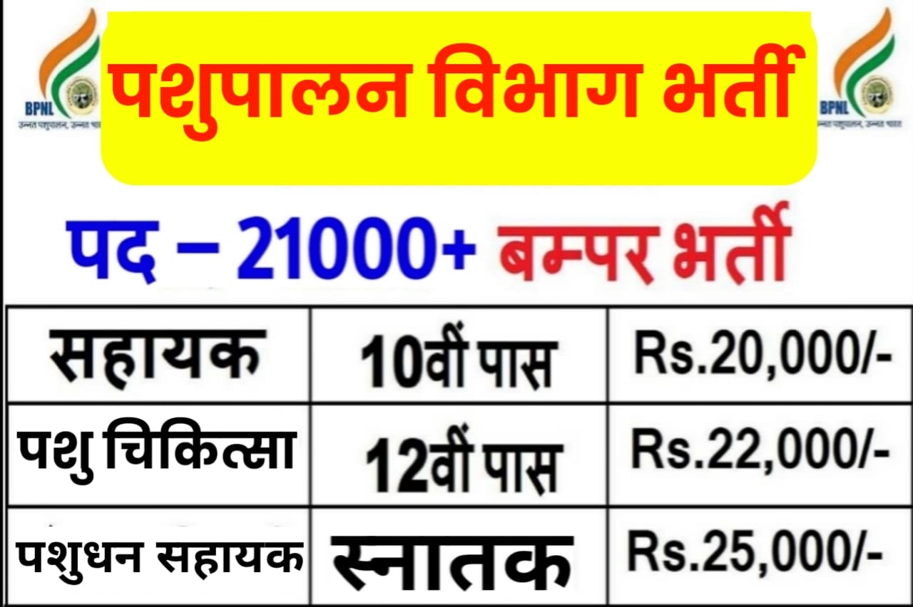 Pashupalan Vibhag Bharti 2024