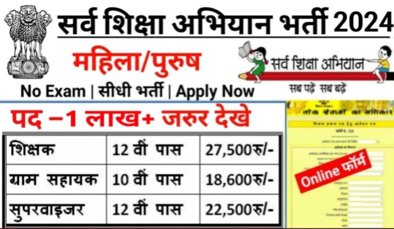 Sarva Shiksha Abhiyan Recruitment 2024